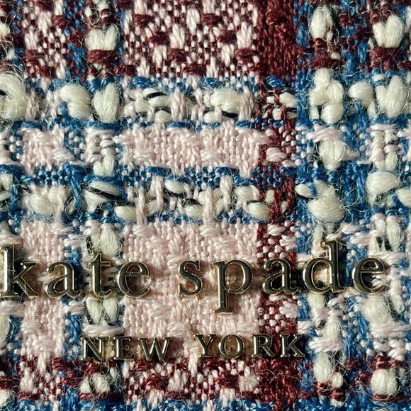 NWT Kate Spade medium Hudson tweed convertible bag in dark Merlot multi - Picture 9 of 13